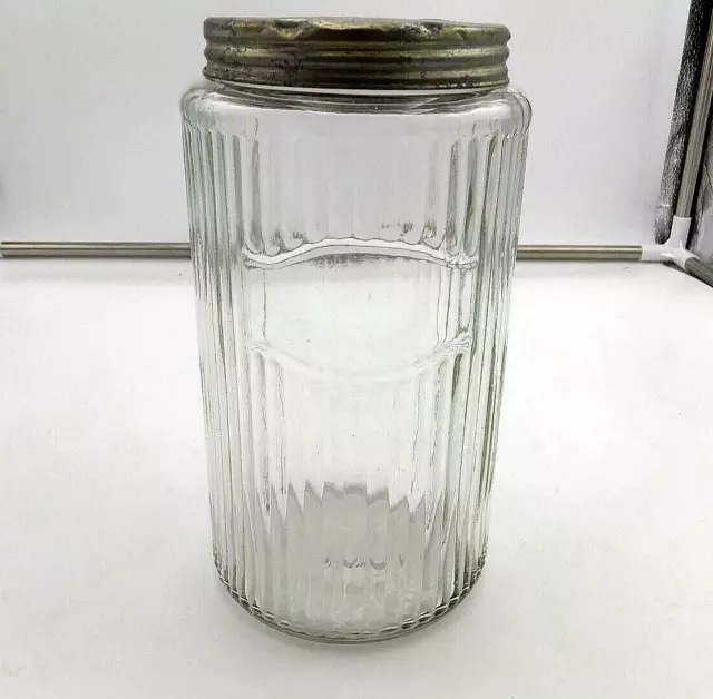 Sneath Co. Hoosier Style Glass Canister Jar w/Original Lid