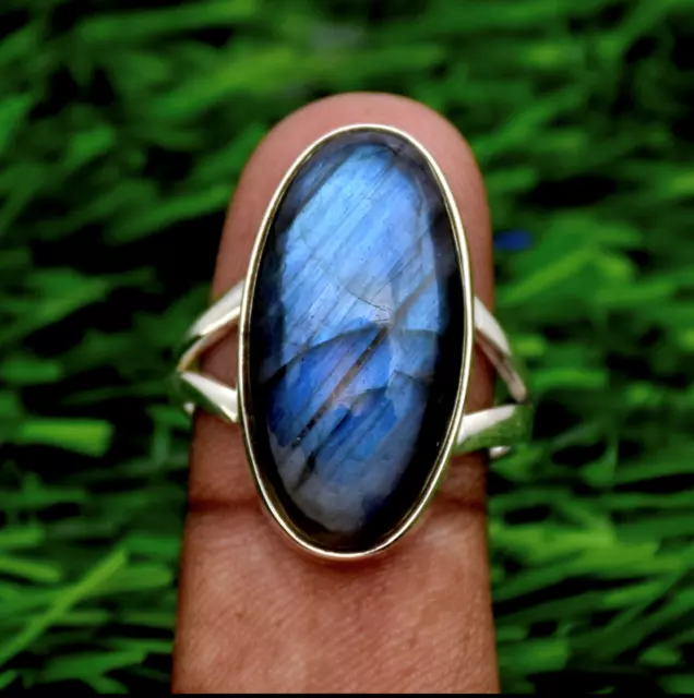 Labradorite Gemstone Ring 925 Sterling Silver Ring Gift Jewelry Size All aa472