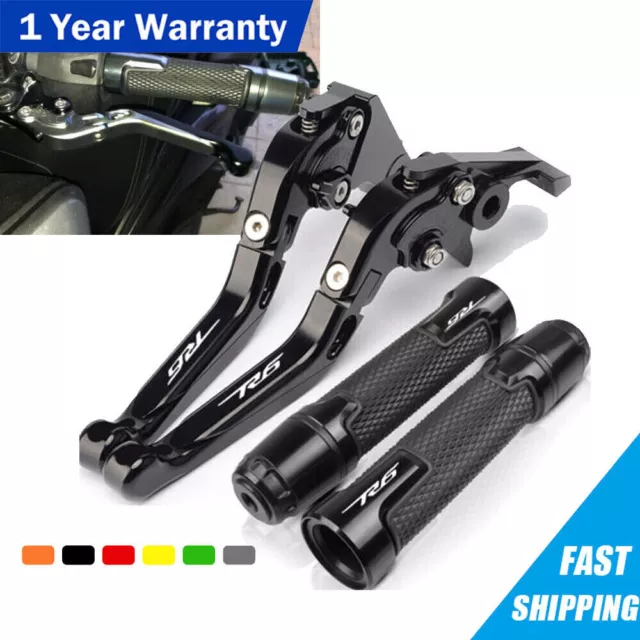 For YAMAHA YZF R6 (1999-2018) Motorcycle Handle Grips Brake Clutch Levers Sets