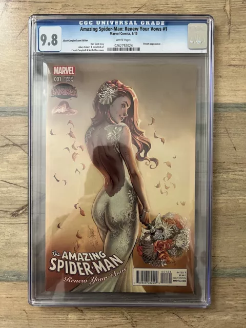 Amazing Spider-Man Renew Your Vows 1 CGC 9.8 J Scott Campbell Variant Spiderman