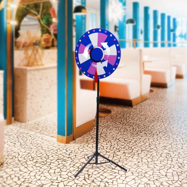 Eraser Wheel IElyiEsy 24 Inch Spinning Prize Wheel Of Fortune With Folding Tripod Floor Stand Height Adjustable 14 Slots Spin Wheel With Dry Erase Marker & Eraser For Carnival Trade Show In - Foto 11