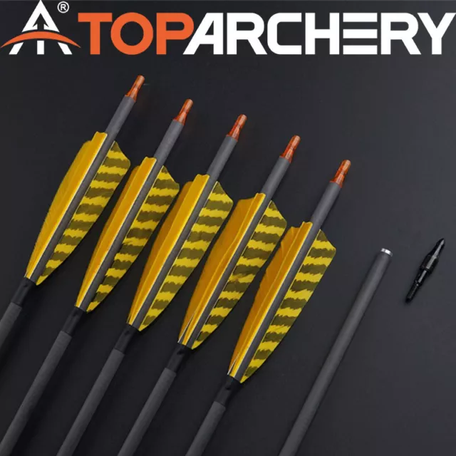 6/12X 32" Carbon Arrow SP400 Turkey Feather Archery Hunting Recurve/compound Bow