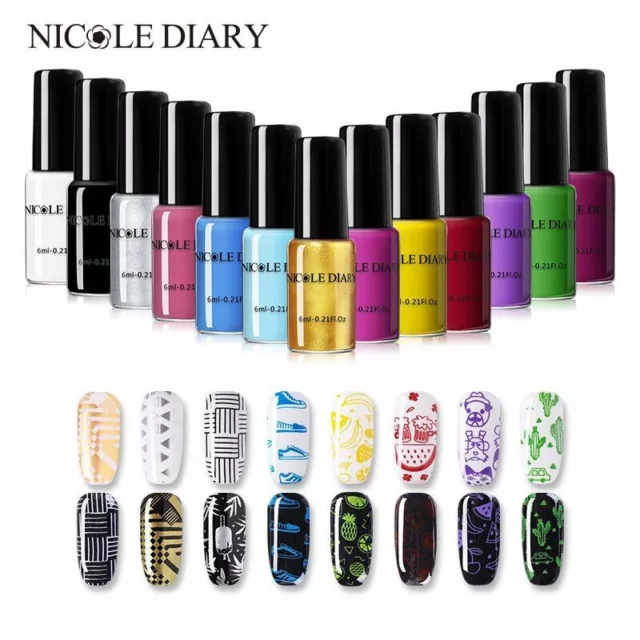 Nail Stamping Polish - 6ml/9ml Nail Art Stamp Polish Manicure Accessories 13pcs 3