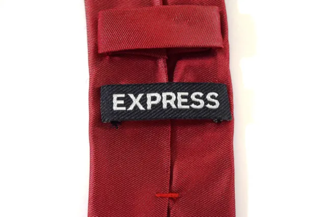 EXPRESS Mens Silk Tie Solid Red Necktie Tie Skinny