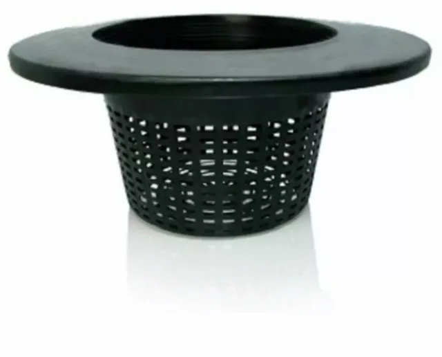 6 in. Wide Lip Bucket Basket - Round Plant Container with Mesh Bottom - HG6RDBK