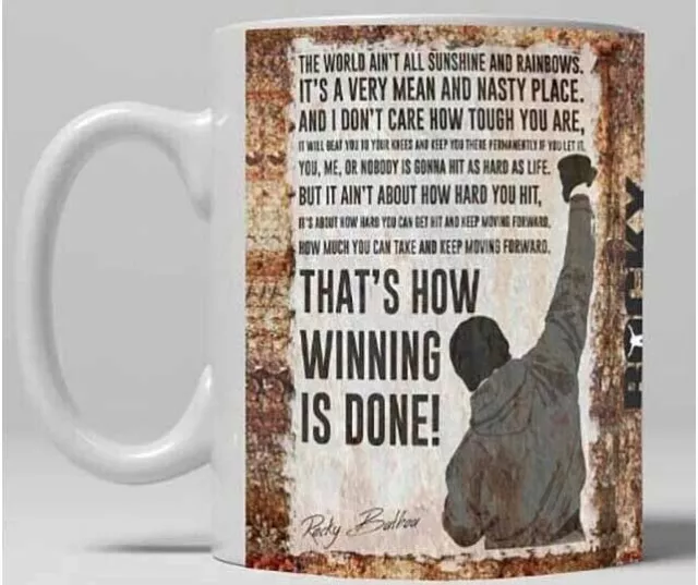 Retro Rocky Balboa Quote Boxing Movie Gym Motivation Fitness Pub Tea Coffee Mug