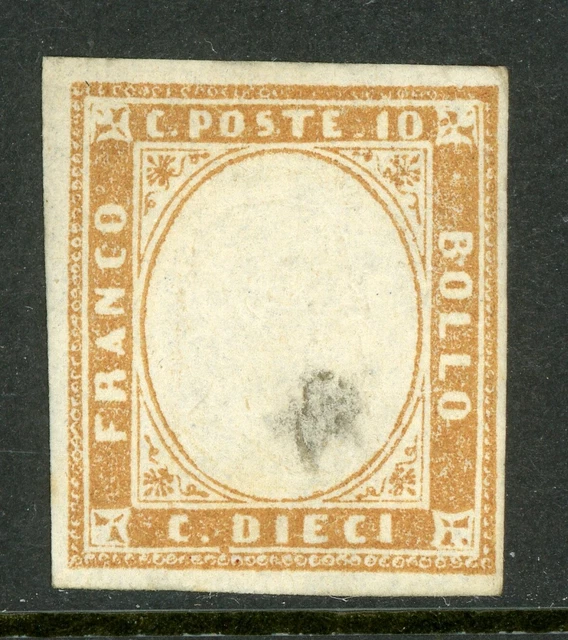 Italy 1860 Sardinia 10¢ Bister Scott #11 Mint D404 ⭐⭐⭐⭐⭐