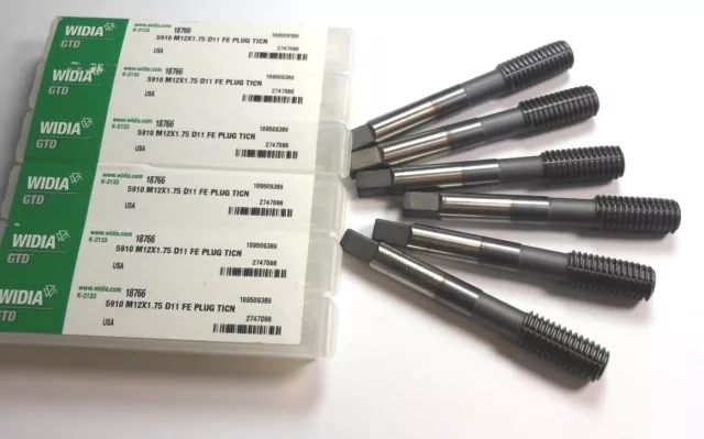 Widia Thread Forming Plug Taps M12x1.75 HSS D11 TiCN 86864 (6 Pcs)