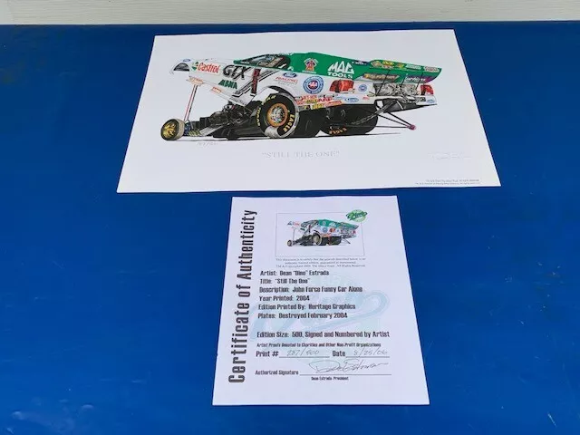 RARE JOHN FORCE DRAG RACING FUNNY CAR PRINT POSTER LITHO NHRA VINTAGE 1 of 500 RARE JOHN FORCE DRAG RACING FUNNY CAR PRINT POSTER LITHO NHRA VINTAGE 1 of 500