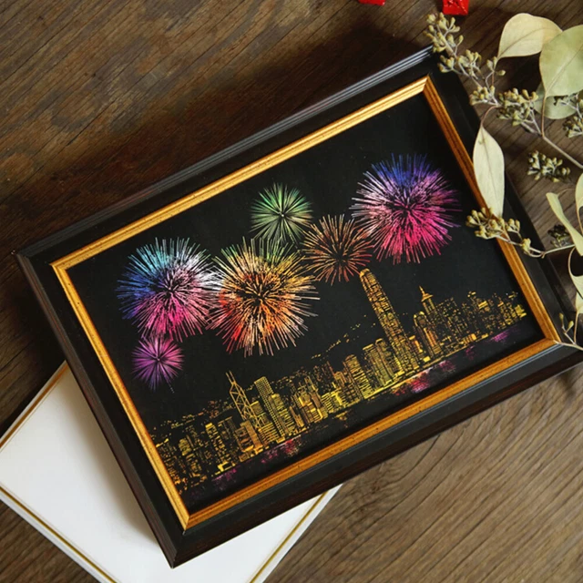 Papel negro para rascar arco iris almohadillas para dibujar pintura para arañazos
