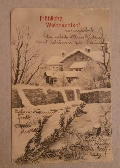 alte Postkarte,  Weihnachten,  1905 Künstlerkarte gel ab Österreich