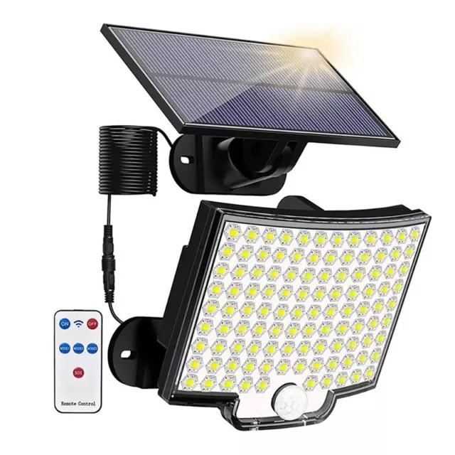 106 LED 3 Modes Solar Light Street Wall Lamp Sunlight PIR Motion Sensor 8973