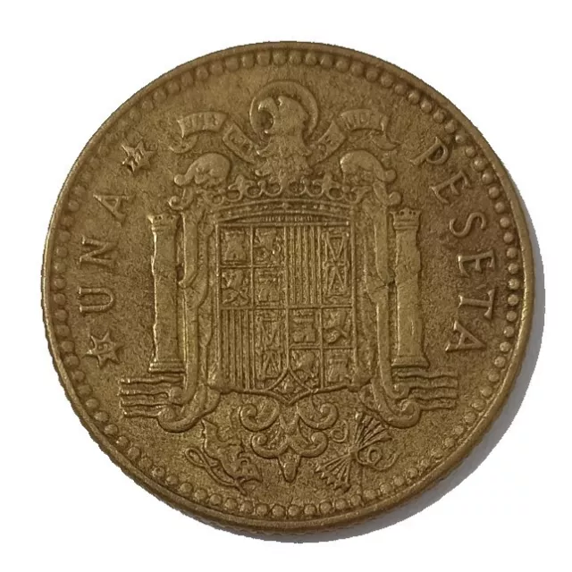 Moneda de España. año 1975, 1 peseta, estrella 77, Juan Carlos I