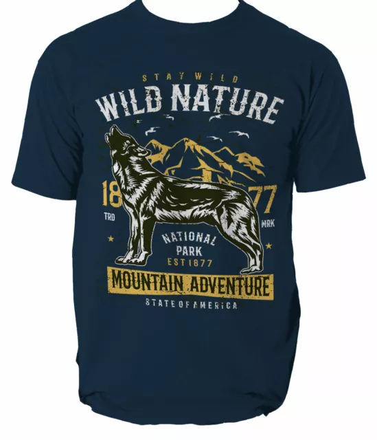 T Shirt Wild Nature Animal Tee Wolf Mens zoo Chameleon Navajo Aztec S-3XL