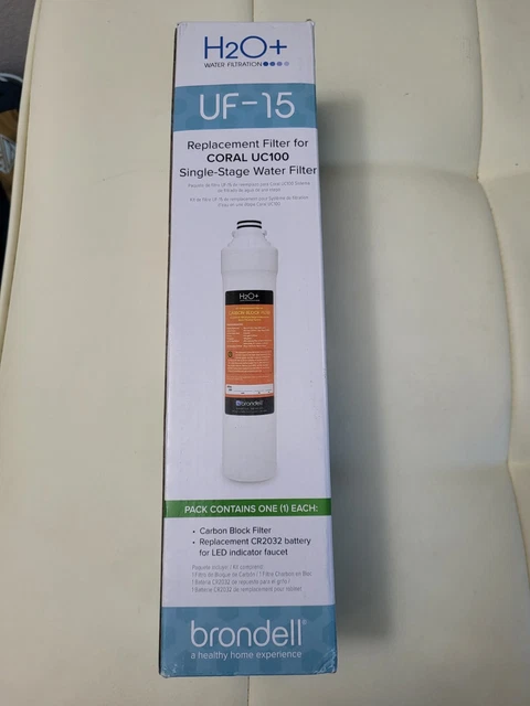 Filtro de repuesto Brondell H2O+ para sistema de filtración de mostrador Coral UC100