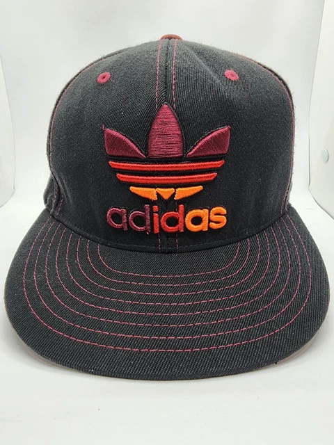 RARE ADIDAS Logo Snapback | Sunset Red Orange Yellow  | Flexfit L-XL Hat