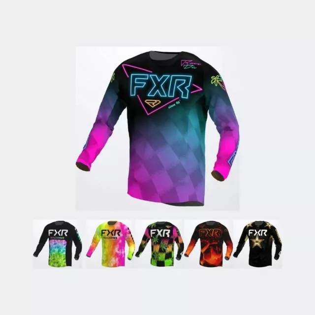 FXR Mens Podium MX Gear Motocross Bike Slim Fit Long Sleeve Graphic Jerseys