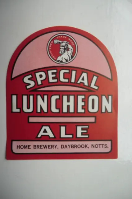 Larger Home Brewery Daybrook Notts Luncheon Ale Brewery Beer Bottle Label