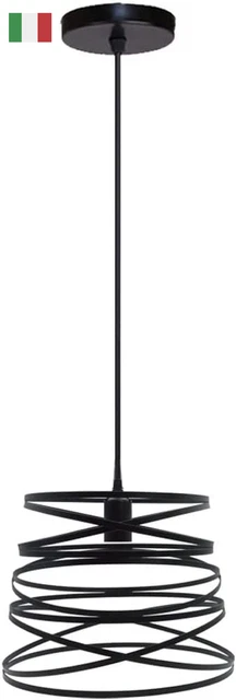 Lampadario a Sospensione Nero O Bianco - Attacco E27 Con Cavo (Nero, Tape)