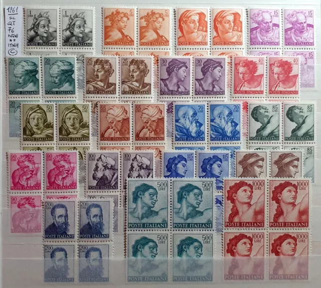 Italy Repubblica 1961 Michelangiolesca Quartine Completa - 76  Stamps New**