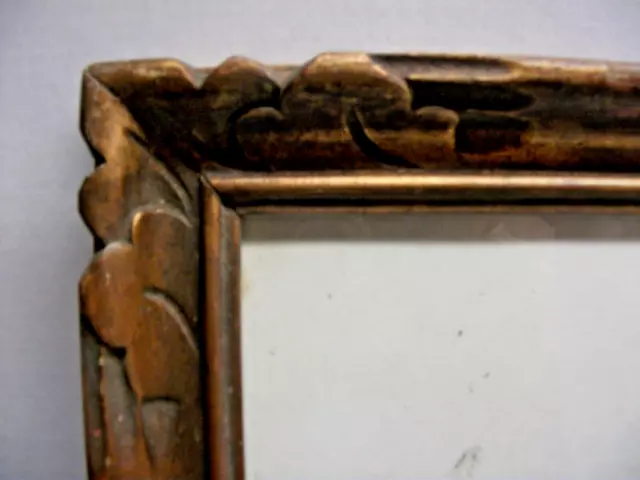Cadre Montparnasse ancien bois doré sculpté 39 X 28 Feuil 33,5 X 22,5 cm+verre