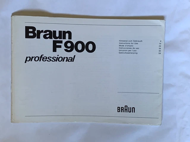 Braun F900 Professional Flash,  Instruction Booklet