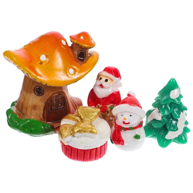Mini décorations de noël, 5 pièces, ornements de Table, artisanat en résine,
