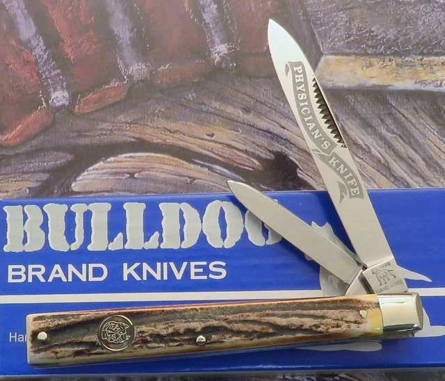 Bulldog Brand Solingen Germany Genuine Stag Physician's Doctors Knife 1996 NR