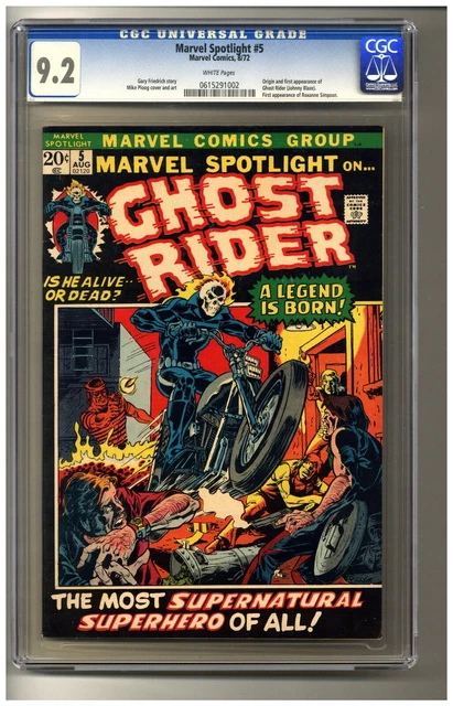 Marvel Spotlight 5 CGC 9.2 White Pages (Marvel 8/72) 1st app. of Ghost Rider!