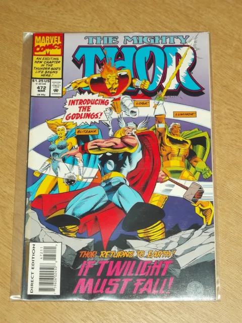 Thor The Mighty #472 Vol 1 Marvel 1St App Godlings March 1994