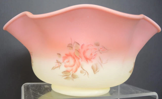 Vintage Fenton Burmese 9" Bowl With Wave Edge Signed C. Weihl