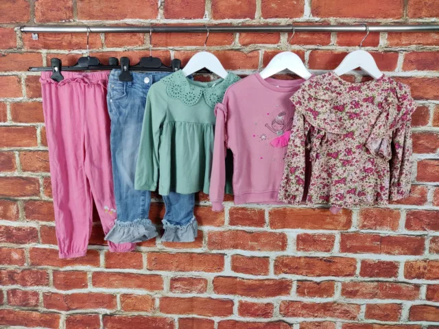 Girls Bundle Age 2-3 Years Next M&S Jeans Trousers Sweater T-Shirt Top Pink 98Cm