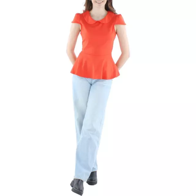 Pins and Needles Womens Orange Peter Pan Collar Knit Blouse Shirt M BHFO 1065 Pins and Needles Womens Orange Peter Pan Collar Knit Blouse Shirt M BHFO 1065