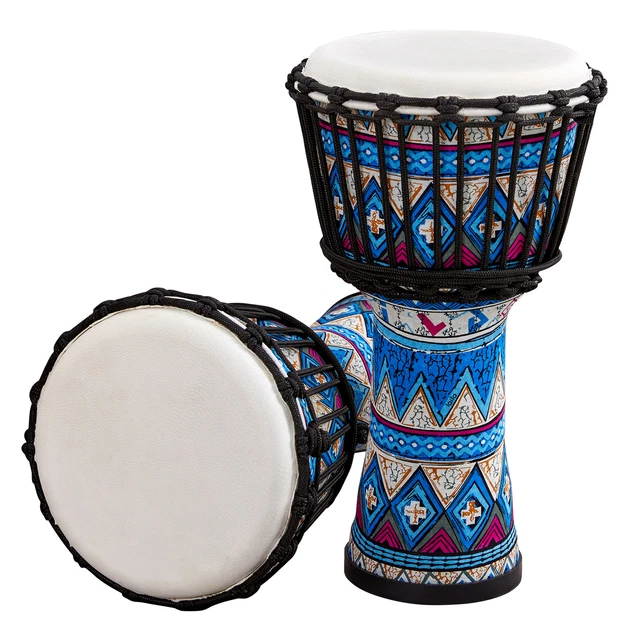 8 Inch African Drum Djembe Hand Drum with Colorful Art Patterns Percussion L4T4