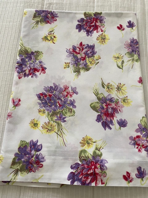 Parure De Lit D. Porthault Vintage – Double – 100% Coton Voile – Jaune Floral – Queen