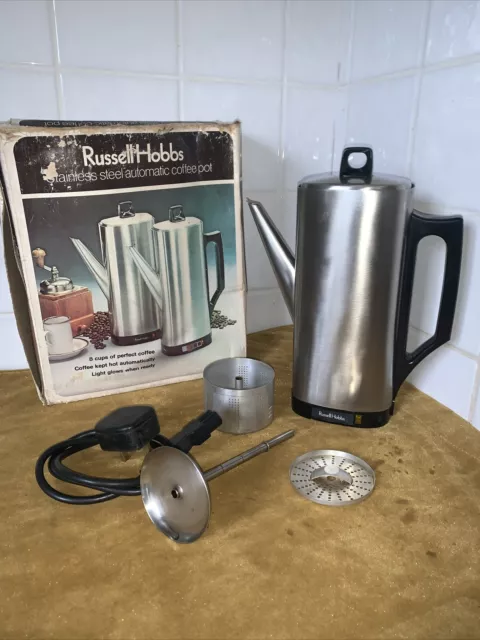 1970s Russell Hobbs Model 3010 Stainless Steel Auto Coffee Pot - Percolator GWO