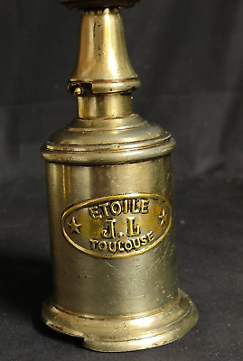 Ancienne LAMPE "ETOILE J.L " à TOULOUSE Essence en Laiton type Pigeon XIXème