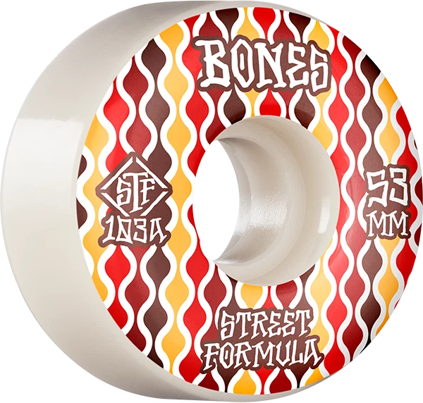 BONES STF V2 RETROS 53mm WHT WHEELS SET
