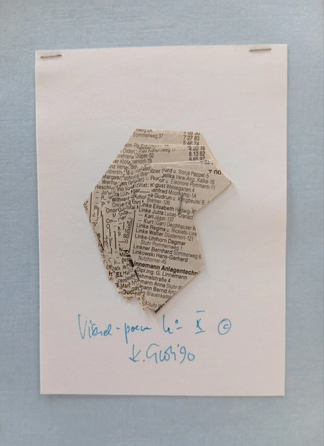 Klaus Groh collage originale titolato, firmato e datato '90