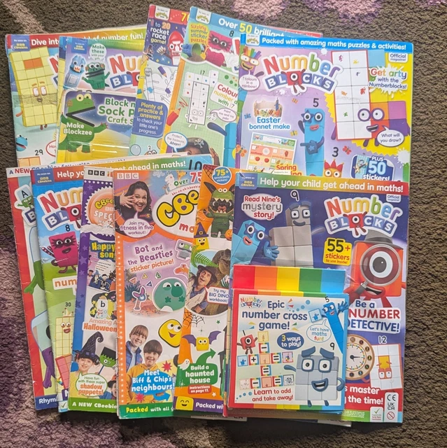 CBEEBIES MAGAZINE BUNDLE x12 Number Blocks Alpha Blocks Childrens Kids ...