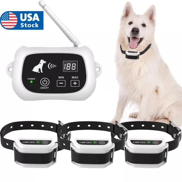 Wireless Electric Dog Fence Pet Containment System Shock Collar For 1/2/3 Dog US