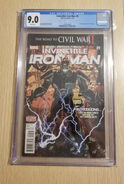 Invincible Iron Man #9 CGC 9.0  Marvel Comic KEY 1st Full Riri Williams