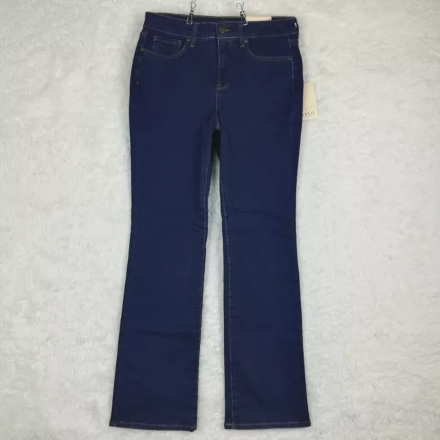 NYDJ Womens Jeans Barbara Boot Cut Blue Denim Indigo Wash Quinn Mid Rise 8 New