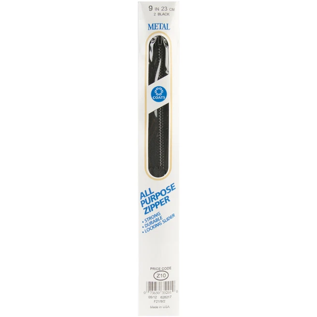 Abrigos con cremallera de metal multiusos 9"-negro F21 9-2