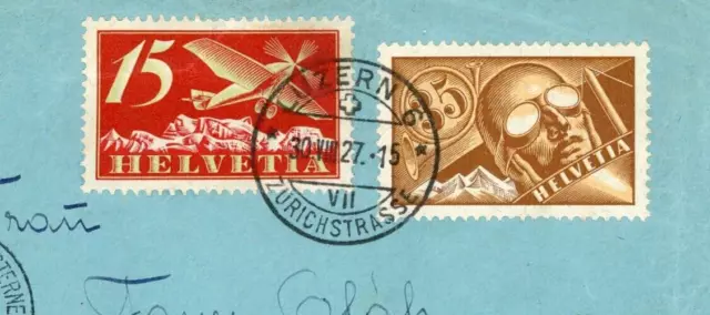 30.08.1927 -Gebrauchsbrief LUFTPOST-BASEL (Sternenfeld) nach PRAG und Trencin