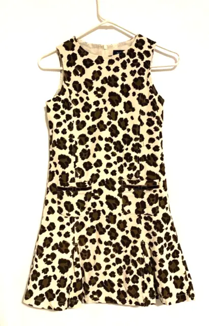 Mini Boden Girls Dress 11 Y 12Y Sleeveless Curdroy Animal Print Sleeveless Knee