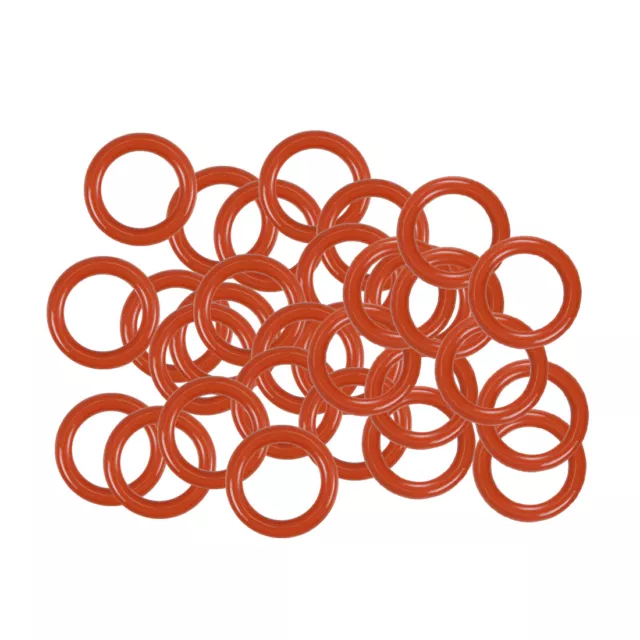 30Pcs 2mm/4mm ID 1.5mm Width Silicone O-Rings OD Seal Gasket Red