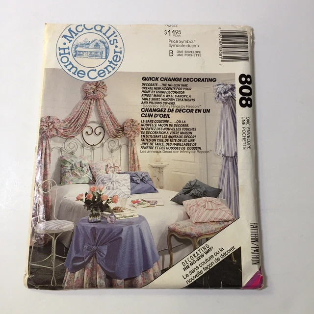 McCall's 808 Quick Change Decorating Curtains Pillow Cover Tablecloths