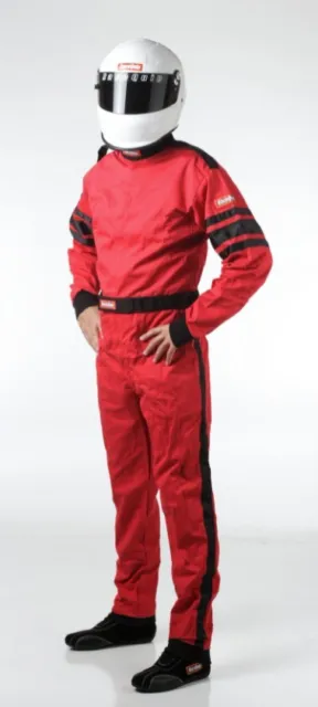 RaceQuip Driving Fire Suit One Layer 1 Piece 110 Series SFI 3.2A Red Medium