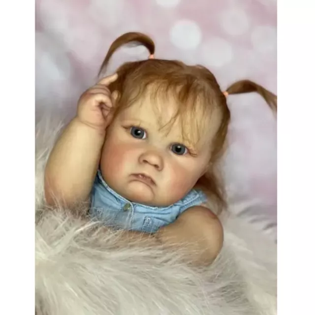 Handmade 25 Inch Realistic and Cute Reborn Baby Girl Doll Vinyl Opened Her Eyes